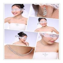 Gargantilha Prata Colar Brinco Strass Noiva Debutante Festa Gargantilha Prata Colar Brinco Strass Noiva Debutante Festa