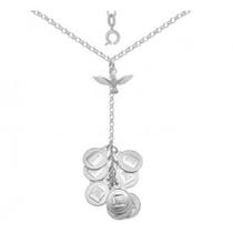 Gargantilha Prata Com Espirito Santo e Cacho 10 Mandamentos