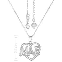 Gargantilha PRI Style Folheada A Prata Antialérgica E Pingente Mãe Em Forma De Coração