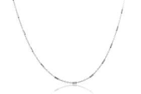 Gargantilha Ródio Trabalhada Corrente Intervalo Cânulo Folhe Gargantilha Ródio Trabalhada Corrente Intervalo Cânulo Folhe