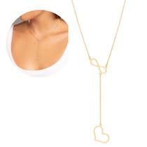 Gargantilha Rommanel Amor Eterno Pingente Infinito E Coração Banhado A Ouro 18k 532068