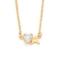 Gargantilha rommanel banhado ouro 18k pingente letra 532582