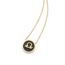 Gargantilha signo libra folheada a ouro 18k