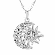 Gargantilha Sol e Lua com Strass 22mm - Sunshine Cristais
