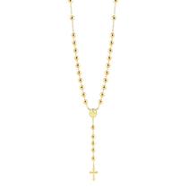 Gargantilha Terço Bola 6mm Folheado A Ouro