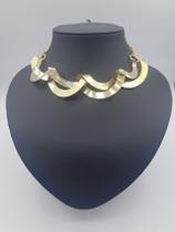 Gargantilha trançada banhada a ouro 18k