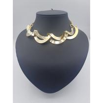 Gargantilha trançada banhada a ouro 18k