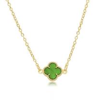 Gargantilha Trevo da Fortuna Verde Banhada a Ouro 18K Gargantilha Trevo da Fortuna Verde Banhada a Ouro 18K