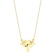 Gargantilha Trio Flores Com Zircônia Cristal Folheado A Ouro Dourada