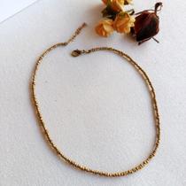 Gargantilha unissex miçangas dourada Gargantilha unissex miçangas dourada