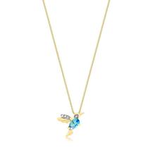 Gargantilha Ven 060 Pingente Beija Flor Com Pedra Aquamarine Gargantilha Ven 060 Pingente Beija Flor Com Pedra Aquamarine