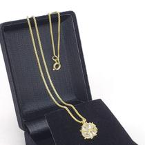 Gargantilha Veneziana Cubo De Zirconia Banho Ouro 18k 2171