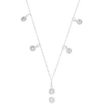 Gargantilha zircônias 4mm redondas 40cm prata zircônia cristal Gargantilha zircônias 4mm redondas 40cm prata zircônia cristal