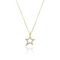 Gargantinha com Pingente de Estrela Colar Banhado a Ouro 18k
