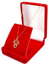 Gargantlilha Cordão Ouro 18k Veneziana 50cm Pingente Menina