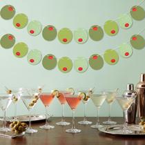 Garland Banner Epakh Martini Theme verde oliva de 12 pés de comprimento