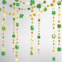 Garland Cheerland Green Shamrock Dia de São Patrício com 16 m de duração Garland Cheerland Green Shamrock Dia de São Patrício com 16 m de duração