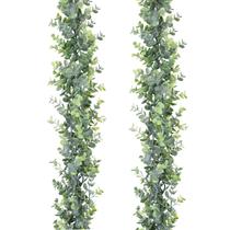 Garland de eucalipto artificial DearHouse, pacote de 6 pés e 2 Garland de eucalipto artificial DearHouse, pacote de 6 pés e 2