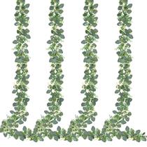 Garland de eucalipto artificial Sggvecsy, pacote com 4, 12 pés, verde