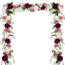 Garland de flores de peônia artificial DearHouse, 6 pés, pacote com 2 unidades, branca