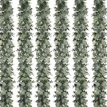Garland Dolicer de eucalipto artificial, 6 pacotes de 1,8 m de vegetação sintética