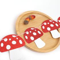 Garland Mushroom Red Glitter Woodland Party Agkvw 2m
