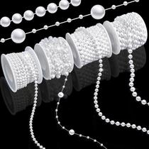 Garland Towem Faux Pearl String 23 m, tamanho misto, branco