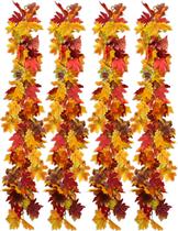 Garland wohohoho Fall Maple Leaf 1,8 m, 4 pacotes para decoração Garland wohohoho Fall Maple Leaf 1,8 m, 4 pacotes para decoração