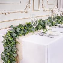 Garland Youngleaves de eucalipto artificial de 1,8 m para decoração de casamento Garland Youngleaves de eucalipto artificial de 1,8 m para decoração de casamento