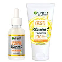 Garnier Antioleosidade e Proteção Solar Kit - Sérum Facial + Protetor Solar Facial Hidratante - Garnier Skin