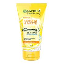 Garnier gel de limpeza uniform & matte vitamina c antibacteriano com 150g