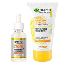 Garnier Pele Limpa e Sem oleosidade Kit - Creme de Limpeza Facial + Sérum Facial Antimarcas