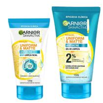 Garnier Skin Uniform & Matte Kit - Sabonete Facial 3 em 1 + Gel de Limpeza Facial