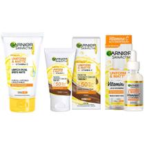 Garnier Skin Uniform & Matte Vitamina C Kit Sérum Facial + Gel de Limpeza + Protetor Solar FPS50 cor Negra