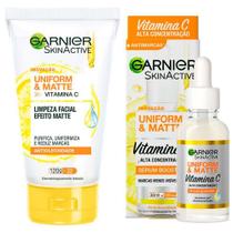 Garnier Skin Uniform & Matte Vitamina C Kit Sérum Facial + Gel de Limpeza
