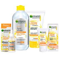 Garnier Skin Uniform & Matte Vitamina C Kit Sérum + Gel de Limpeza + Água Micelar + Protetor Solar cor Clara