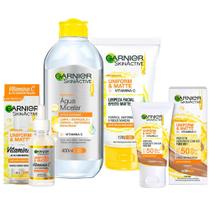 Garnier Skin Uniform & Matte Vitamina C Kit Sérum + Gel de Limpeza + Água Micelar + Protetor Solar cor Morena