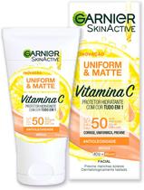 Garnier SkinActive Uniform & Matte Vitamina C FPS50 Média Protetor Hidratante Facial - 40g