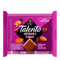 Garoto Tablete Chocolate Talento Amêndoas e Passas 25 gr