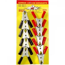 Garra 30A Com Espaguete Vermelho/Preto Cartela 10 Pecas 9042