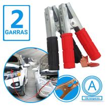 Garra Jacaré Para Bateria Chupeta 600a 2 Peças Emborrachado Conector Elétrico Carga Automotiva