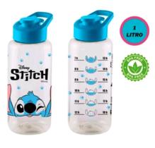 Garrafa 1 Litro Agua Squeeze De Plastico Lilo Stitch Azul