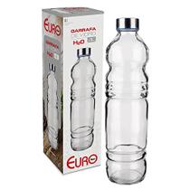 Garrafa 1 litro H2O de Vidro transparente, VDR7243, Euro Home