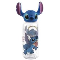 Garrafa 3D Stitch Tampa Antivazamento Infantil Água Suco Criança Plástico 560ml Lancheira Escola Passeio