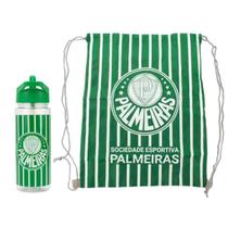 Garrafa 450ml Squeeze C/ Mochila Tipo Saco - Time Palmeiras Oficial Original Treino/Jogo/Academia