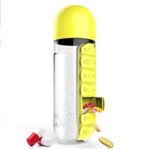 Garrafa 600ml 2em1 com Porta Comprimidos Semanal Garrafa 600ml 2em1 com Porta Comprimidos Semanal