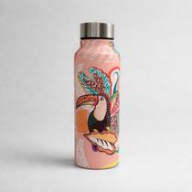 Garrafa Aço Inox Tropical 800ml Estampa Floral - Garrafa Aço Inox Tropical 800ml Estampa Floral -