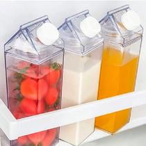 Garrafa Acrílica Caixa Leite Suco Transparente Jarra Armazenar Líquido Recipiente Bebida Agua