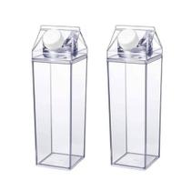 Garrafa Acrílico 500ML Transparente Caixa de Leite Compacta Tampa Rosca Hermética Garrafa Acrílico 500ML Transparente Caixa de Leite Compacta Tampa Rosca Hermética