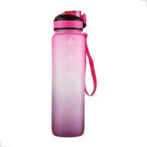 Garrafa Água Esqueeze 1L c/ Marcador Motivacional - Rosa/ul/Verde/Preto